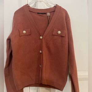 *NWT* T Tahari Cardigan W/Faux Pearl Buttons. Sz XS